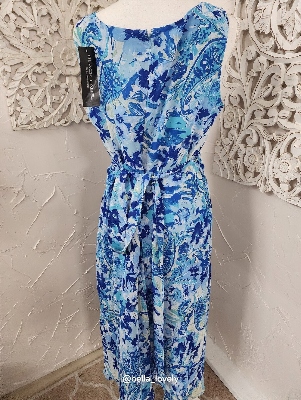 NWT Evan Picone Blue Floral Paisley Maxi Dress - Picture 4 of 4